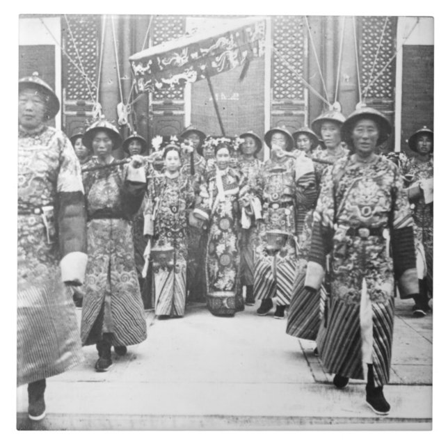 Azulejo De Cerâmica Retrato (de 1835-1908) Dowager de imperatriz (Frente)