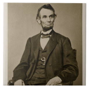 Azulejo De Cerâmica Retrato de Abraham Lincoln (1809-65) (foto de b/w)