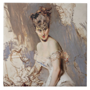 Azulejo De Cerâmica Retrato de Alice Regnault (Beleza Feminina)