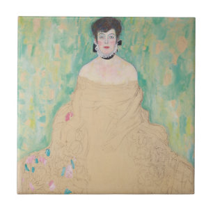 Azulejo De Cerâmica Retrato de Amalie Zuckerkandl por Gustav Klimt