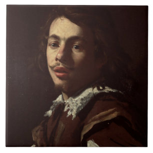 Azulejo De Cerâmica Retrato de auto, 1620 (óleo em canvas)
