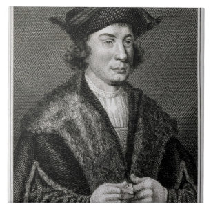 Azulejo De Cerâmica Retrato de auto, gravado por J. Canto (gravura)