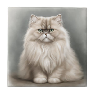 Azulejo De Cerâmica Retrato de Beleza do Gato Persa