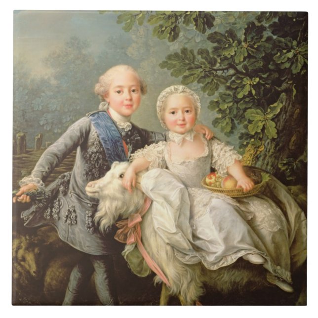 Azulejo De Cerâmica Retrato de Charles Philippe de France (1757-1836) (Frente)