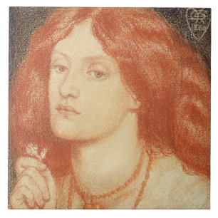 Azulejo De Cerâmica Retrato de Elizabeth Siddal (1834-62), 1860