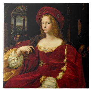 Azulejo De Cerâmica Retrato de Jeanne da esposa de Aragon (c.1500-77)