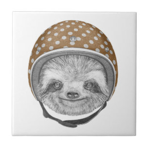 Azulejo De Cerâmica Retrato De Lama  Capacetes de motocicleta