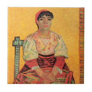Azulejo De Cerâmica Retrato de Mulher Italiana por Vincent van Gogh