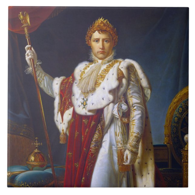 Azulejo De Cerâmica Retrato de Napoleão Bonaparte, Francois Gérard (Frente)