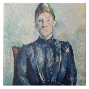 Azulejo De Cerâmica Retrato de Paul Cezanne da senhora Cezanne,