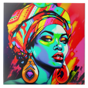 Azulejo De Cerâmica Retrato de pop Art