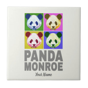 Azulejo De Cerâmica Retrato de Pop de Arte do Urso Panda Monroe