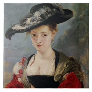 Azulejo De Cerâmica Retrato de Susanna Lunden (?) (balde de Le Chapéu