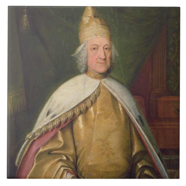 Azulejo De Cerâmica Retrato de um Doge (óleo em canvas) (Frente)