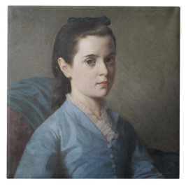 Azulejo De Cerâmica Retrato de uma Menina Elegante (por Leloir)