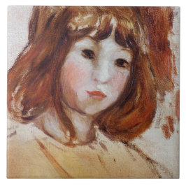 Azulejo De Cerâmica Retrato de uma Menina (por Berthe Morisot)