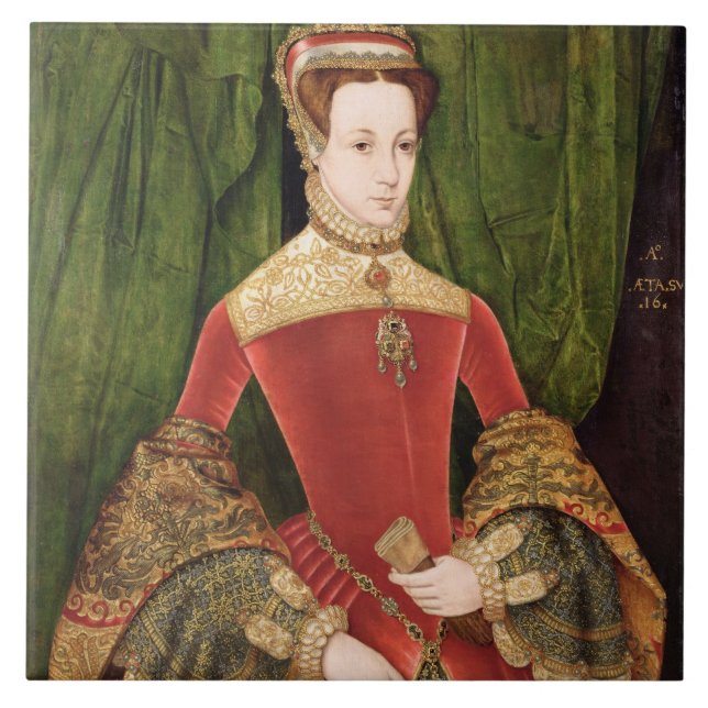 Azulejo De Cerâmica Retrato de uma mulher, envelhecido 16, previamente (Frente)