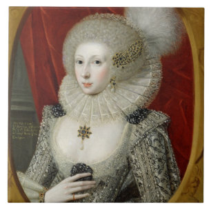 Azulejo De Cerâmica Retrato de uma mulher, possivelmente algodão de