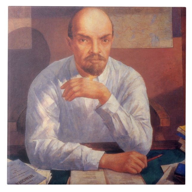 Azulejo De Cerâmica Retrato de Vladimir Lenin (Frente)
