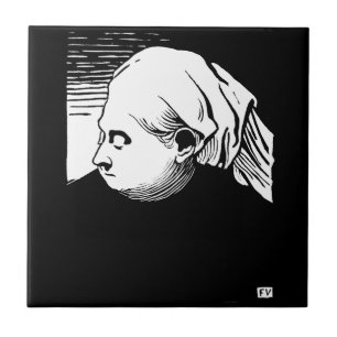 Azulejo De Cerâmica Retrato de Woodcut da Rainha Vitória