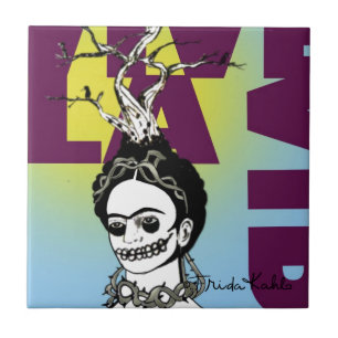 Azulejo De Cerâmica Retrato do pop art de Frida Kahlo