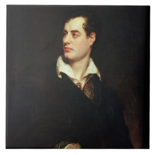 Azulejo De Cerâmica Retrato do senhor Byron (1788-1824) (óleo em
