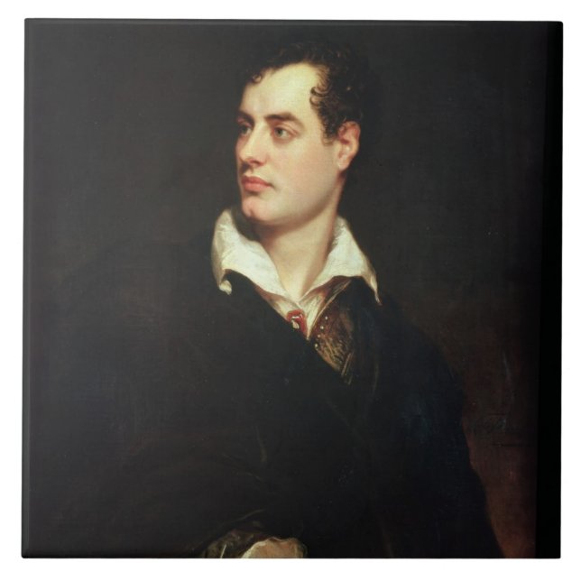 Azulejo De Cerâmica Retrato do senhor Byron (1788-1824) (óleo em (Frente)