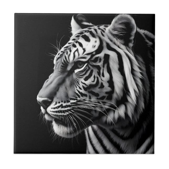 Azulejo De Cerâmica Retrato do tigre (Frente)