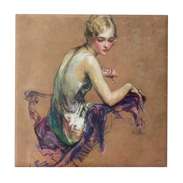 Azulejo De Cerâmica Retrato Pastel (Frente)