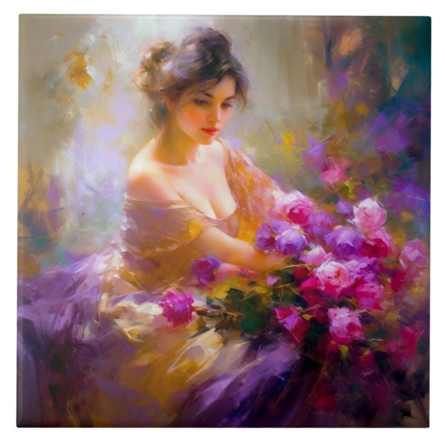 Azulejo De Cerâmica Retrato Sensual (Frente)