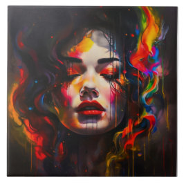 Azulejo De Cerâmica Retrato Surreal Negrito