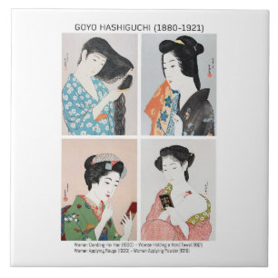 Azulejo De Cerâmica Retratos de mulheres japonesas - Goyō Hashiguchi