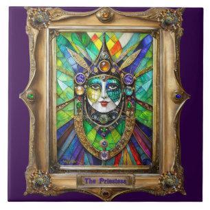 Azulejo De Cerâmica Retratos do Reino do Mardi Gras - A Sacerdotisa