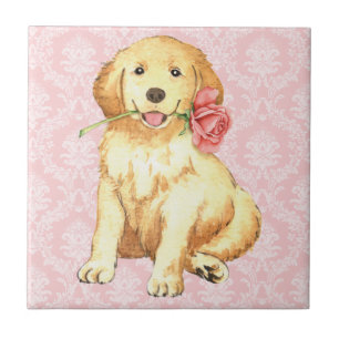 Azulejo De Cerâmica Retriever Ouro Rosa namorados