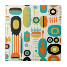 Retro Abstract Pattern Colorful Mid Century Modern