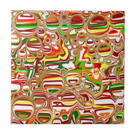 Azulejo De Cerâmica Retro Bolhas Arte Digital