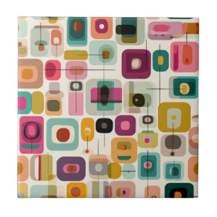 Azulejo De Cerâmica RETRO Color Blocks Meio século moderna Abstrato