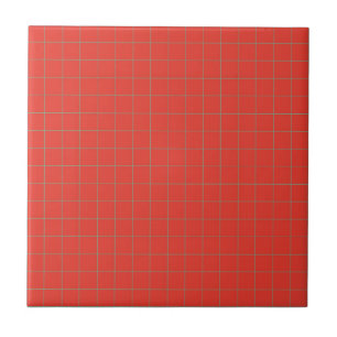 Azulejo De Cerâmica Retrô De Padrão Verificado Elétrico Vermelho E Azu