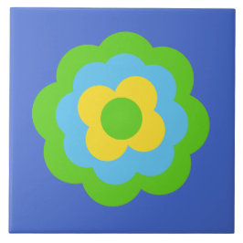 Azulejo De Cerâmica Retro Flower Flowers Blumen Muster 70er 70ies 70s