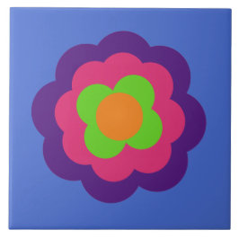 Azulejo De Cerâmica Retro Flower Flowers Blumen Muster 70er 70ies 70s