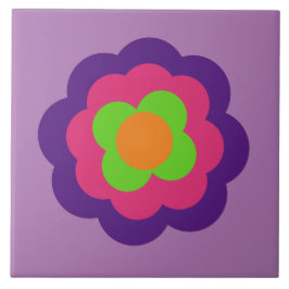 Azulejo De Cerâmica Retro Flower Flowers Blumen Muster 70er 70ies 70s