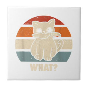 Azulejo De Cerâmica Retro Gato Faca O Que Meow Kitty Gatos Divertidos 