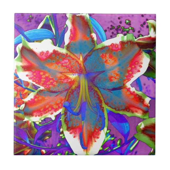 Azulejo De Cerâmica Retro Lily (Frente)