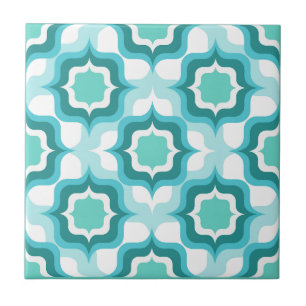 Azulejo De Cerâmica Retro Mediterrâneo Azul Branco