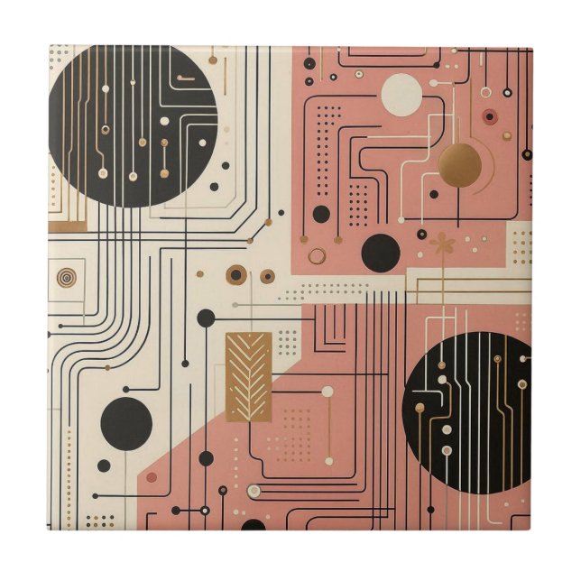 Azulejo De Cerâmica Retro Mid Century Modern  (Frente)