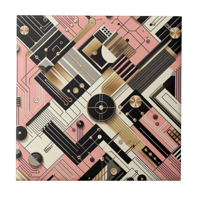 Azulejo De Cerâmica Retro Mid Century Modern  (Frente)