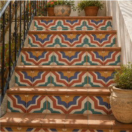 Azulejo De Cerâmica Retro Mosaic Mid Century Geometric Mediterranean
