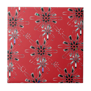 Azulejo De Cerâmica Retro no vermelho