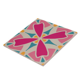 azulejo de cerâmica retrô padrão dos anos 60 70