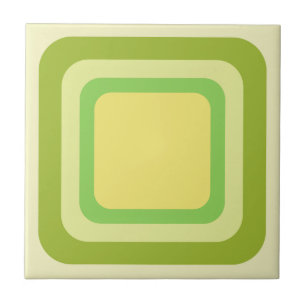 Azulejo De Cerâmica Retro Quadrado Verde Amarelo